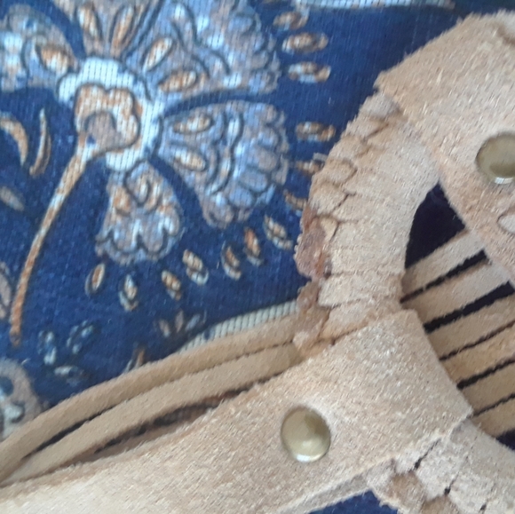 Tribal 70s 80s suede leather tasseled belts - Picture 2 of 16